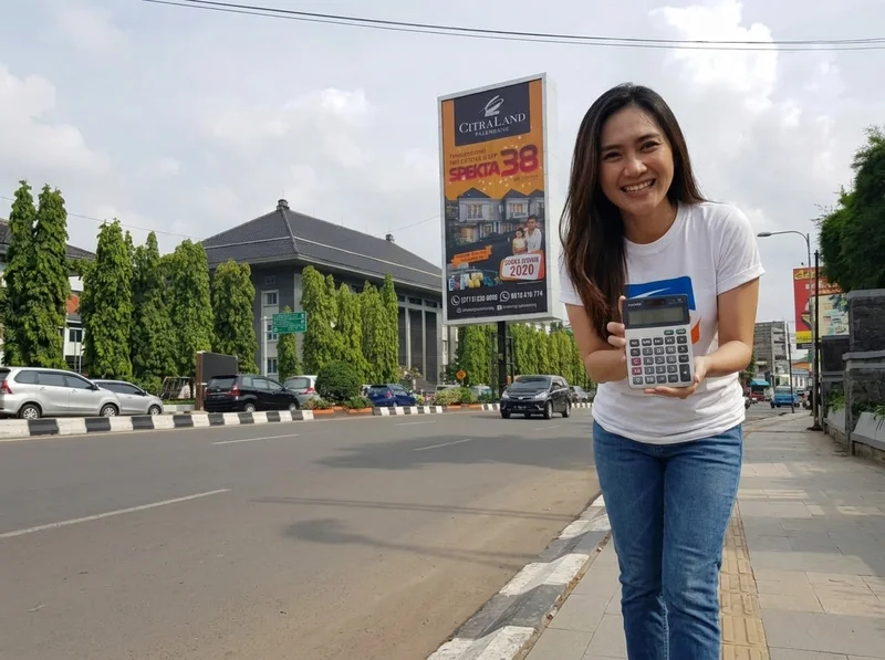 Srifika memeriksa struktur billboard baru di Palembang