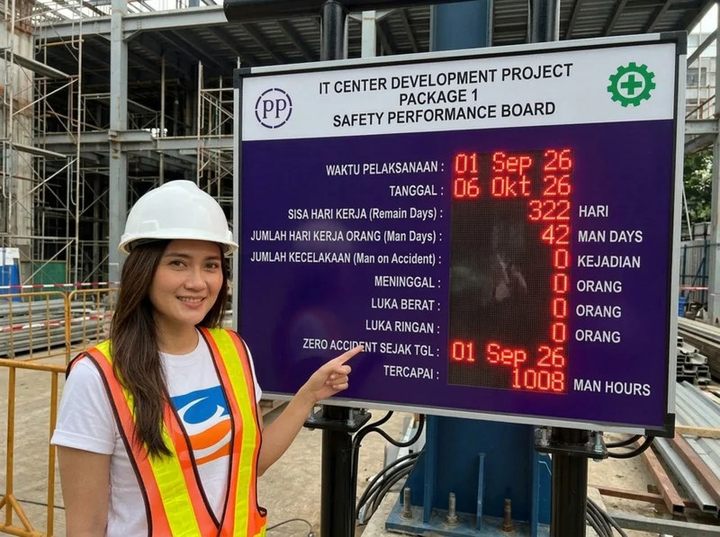 Papan HSE performance board bahan ACP produksi Sriwijaya Grafika Palembang