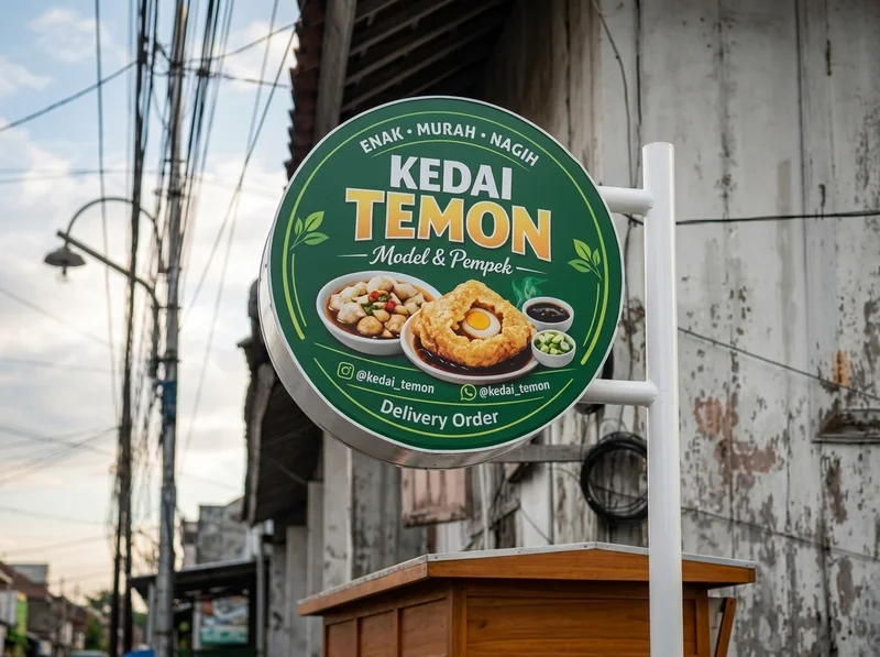 Neon box Kedai Pempek Maris Palembang hasil produksi Sriwijaya Grafika
