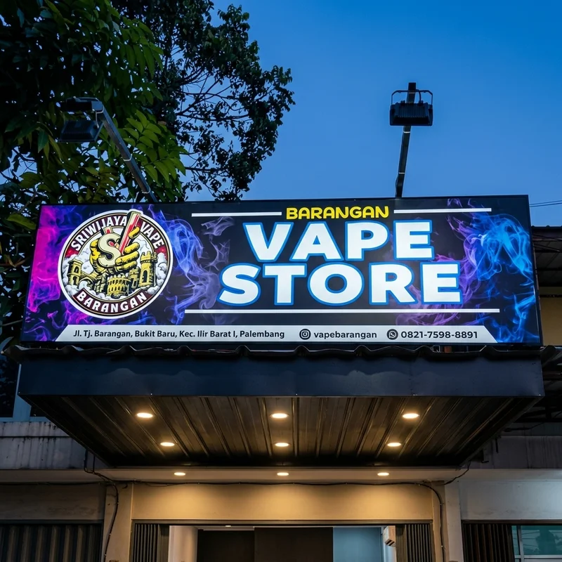 Papan Nama Vape Store Barangan